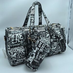 Graffiti Print 2N1 Duffle Overnight Bag